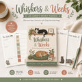 Whiskers and Weeks cat lover's printable weekly planner cover